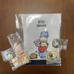 BT21 ミニファイル、バッジ、クッキーキーホルダーセット
