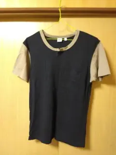 UNIQLO ヘンリーネックTシャツ バイカラー　S