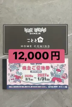 ヴィレッジバンガード 株主優待券12,000円分（1000円12枚 ） - メルカリ
