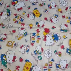 ハローキティ 2009年綿生地 はぎれ50×30センチ以上平成レトロy2kレア