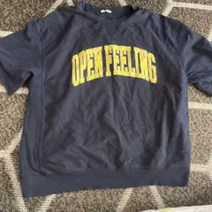 OPEN FEELING ロゴ 半袖 スウェット ネイビー Tシャツ