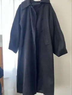 utilia 黒 ダブルブレスト ロングコート