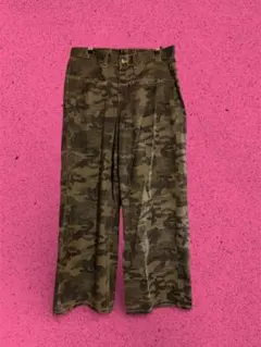 【トレンド】カモフラ 迷彩 ワイドカーゴパンツ