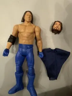 WWE フィギュア 青いコスチューム 頭部・マント付き