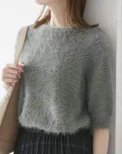 ロペピクニック　シャギーニットハーフスリーブプルオーバー