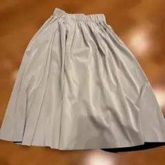 ノーリーズ　ライトグレー ウエストゴムフレアスカート