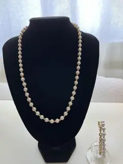 パール　ネックレス　ブレスレット　ゴールド　セット