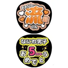 なにわ男子 大西流星 ファンサうちわ 2枚 文字 カンペ オーダー おめでとう