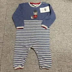 the little white company ストライプロンパース6-9ヶ月