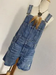 Natural vintage goa/ダメージデニムサロペット、オールインワン