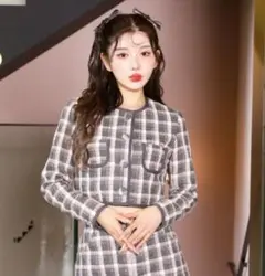 Darich チェックツイードショートジャケット