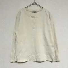 バックナンバー（ライトオン） ヘンリーネックワッフルTシャツ アイボリー M