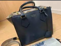 A.D.M.J. ネイビー ハンドバッグ