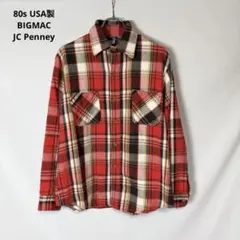 80s USA製 BIGMAC JC Penney ヘビーネルシャツ M