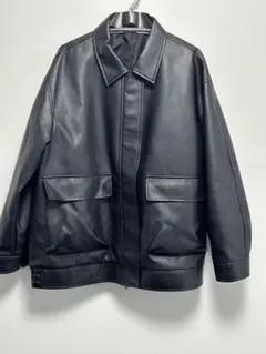 GU フェイクレザーオーバーサイズジャケット