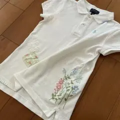 ポロラルフローレン　刺繍入り　ホワイトポロシャツ　130センチ