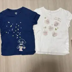 【120センチ】シナモン、プリンセスTシャツセット（ネイビー・ホワイト）