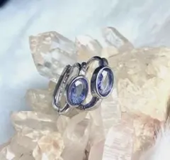 タンザナイト オーバルカット フープピアス s925 銀 シルバー