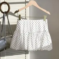 ドット柄　ミニスカート