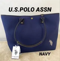 U.S. POLO ASSN. ネイビートートバッグ