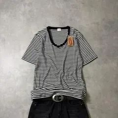 Healthknit Striped Y2K s/s V-Neck Tee M