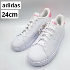 新品 アディダス アドバンコート ベース 2.0 J ホワイトピンク 24cm