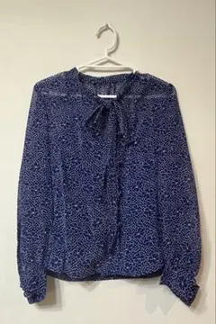 昭和レトロ 花柄セットアップ ブルー