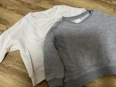 ホワイト・グレー 長袖トレーナー 2点セット