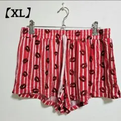 口紅プリントのショートパンツ 【XL】ルームウェア レディース 半パン
