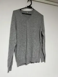 ク*ン様 ★ユニクロ Vネック カシミヤ セーター★L グレー