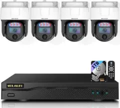 新品）4k防犯カメラ 4台セット 1TBHDD搭載 動作確認済.取付メモ付き