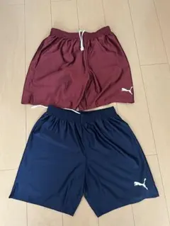 PUMA サッカーパンツ 2枚セット ネイビー バーガンディのサムネイル