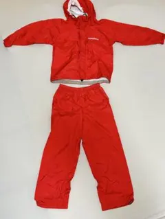 モンベルレインスーツ(上下セット) 120サイズ レッド