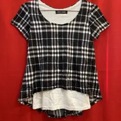 ☆CECIL McBEE 黒白チェック レイヤードトップス デザイン☆のサムネイル