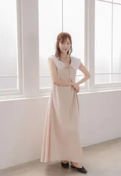 ポローラ エアリーティアード ビスチェワンピース poláura ピンク