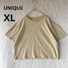 美品 UNIQLO XL スラブジャージー ボーダー クロップドT 半袖Tシャツのサムネイル