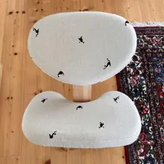 ハーフリネン　刺繍生地　猫　バランスイージーカバー　バランスチェアカバーのサムネイル
