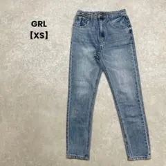 GRL ダメージスキニーデニム　ブルー【XS】カジュアル　小さいサイズ　細身