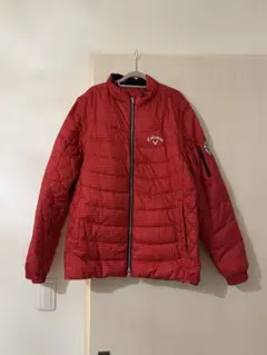 キャロウェイ ダウンジャケット レッド L 袖取り外し可 2WAY