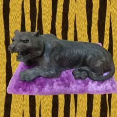 骨董品 虎 トラ 寅 猛虎 小西陶古 ブロンズ 銅像 置物 オブジェ 備前焼 
