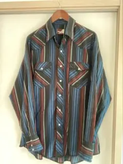 vintage Wrangler ウエスタンシャツ ストライプ　フェード