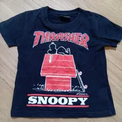 THRASHER x SNOOPY コラボ Tシャツ ブラックのサムネイル