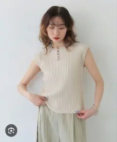 CLEIOクレイオ　二重臼フレンチスリーブニット