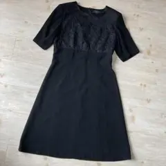 美品 ungaroブラックフォーマル 喪服 ワンピース レース