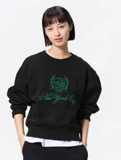 GU グラフィックスウェットプルオーバー ブラック