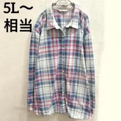 Riders by Lee 輸入古着チェック柄 フリースシャツ【5L～】パステル