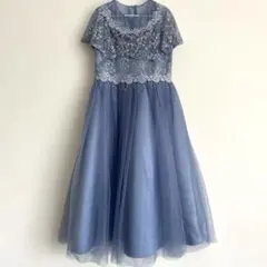 青の刺繍入りフォーマルドレス 100cm~