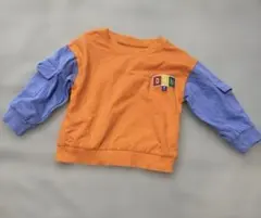 オレンジ　カットソー　100