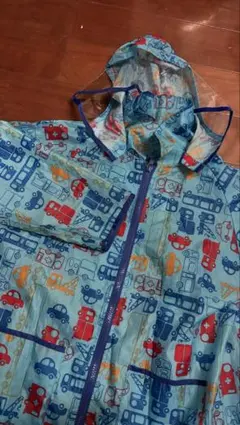 車柄 レインコート フード付き