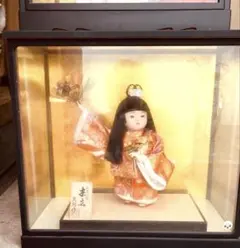 菊水作 わらべ人形 日本人形 ガラスケース入り 昭和レトロ 置物 値下げ